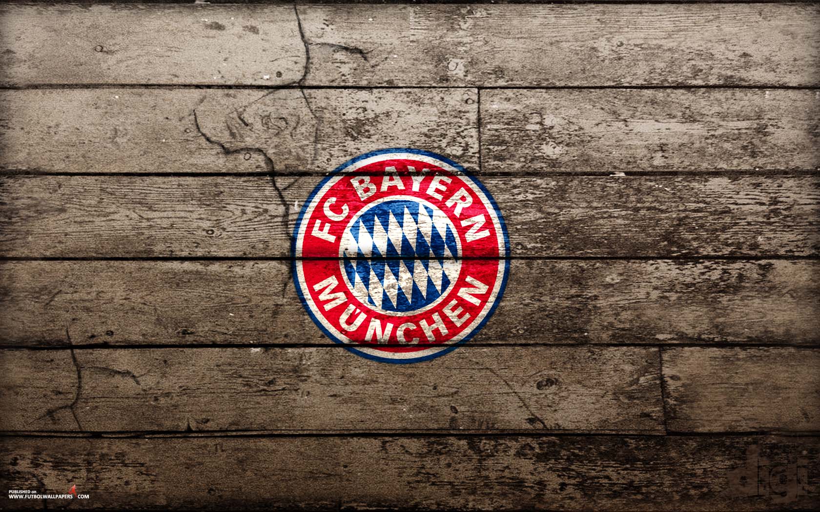 FC Bayern München, Wappen, Holzbretter, Vintage, 16:10, HD-Hintergrundbild für den Desktop