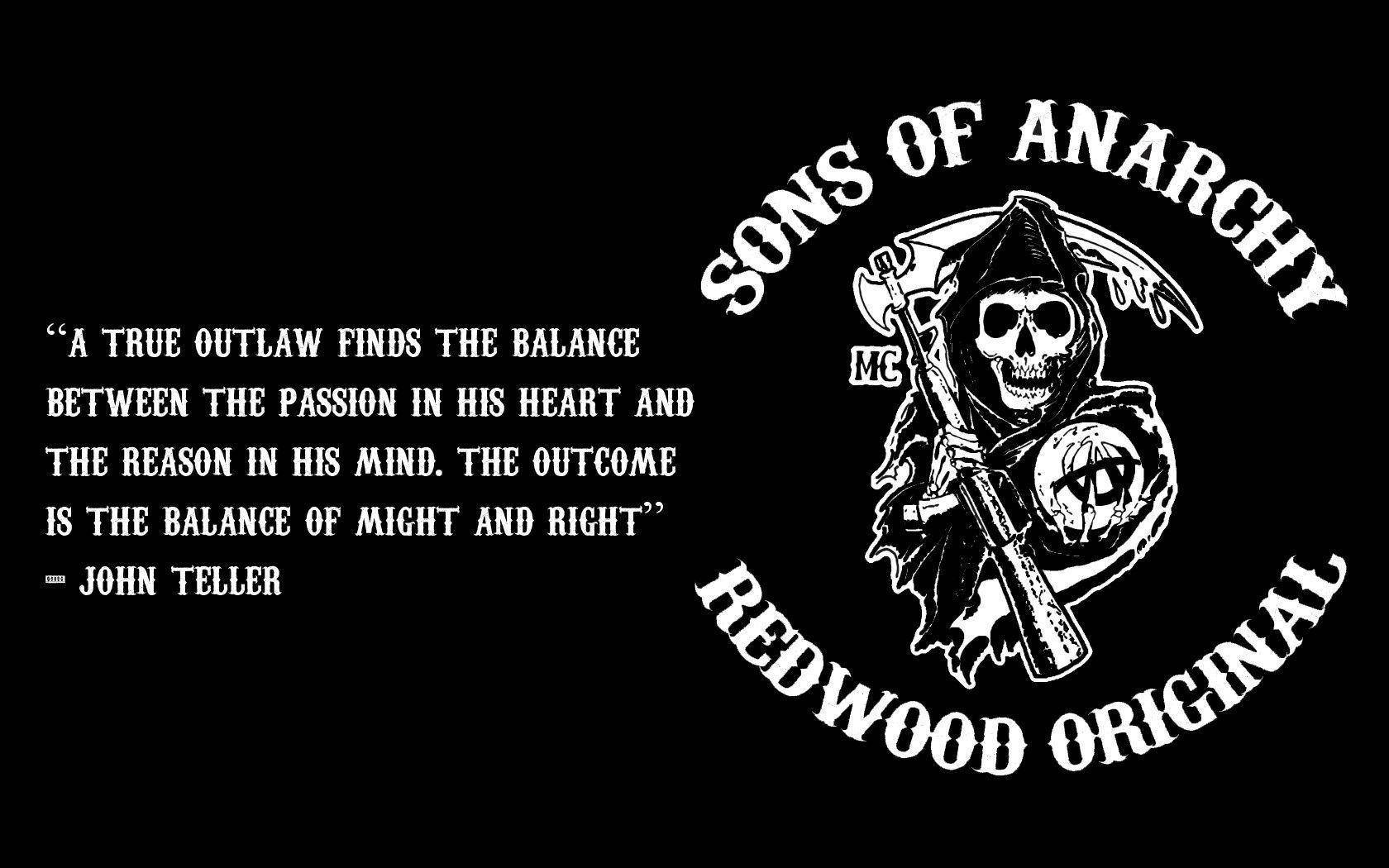 Sons of Anarchy, Jax Teller, Zitat, Redwood Original, Reaper-Logo, HD, Desktop-Hintergrund