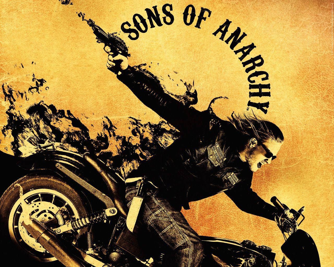 Sons of Anarchy, Jax Teller, Motorrad, Sepia, Rauch, HD, Desktop-Hintergrund für Windows