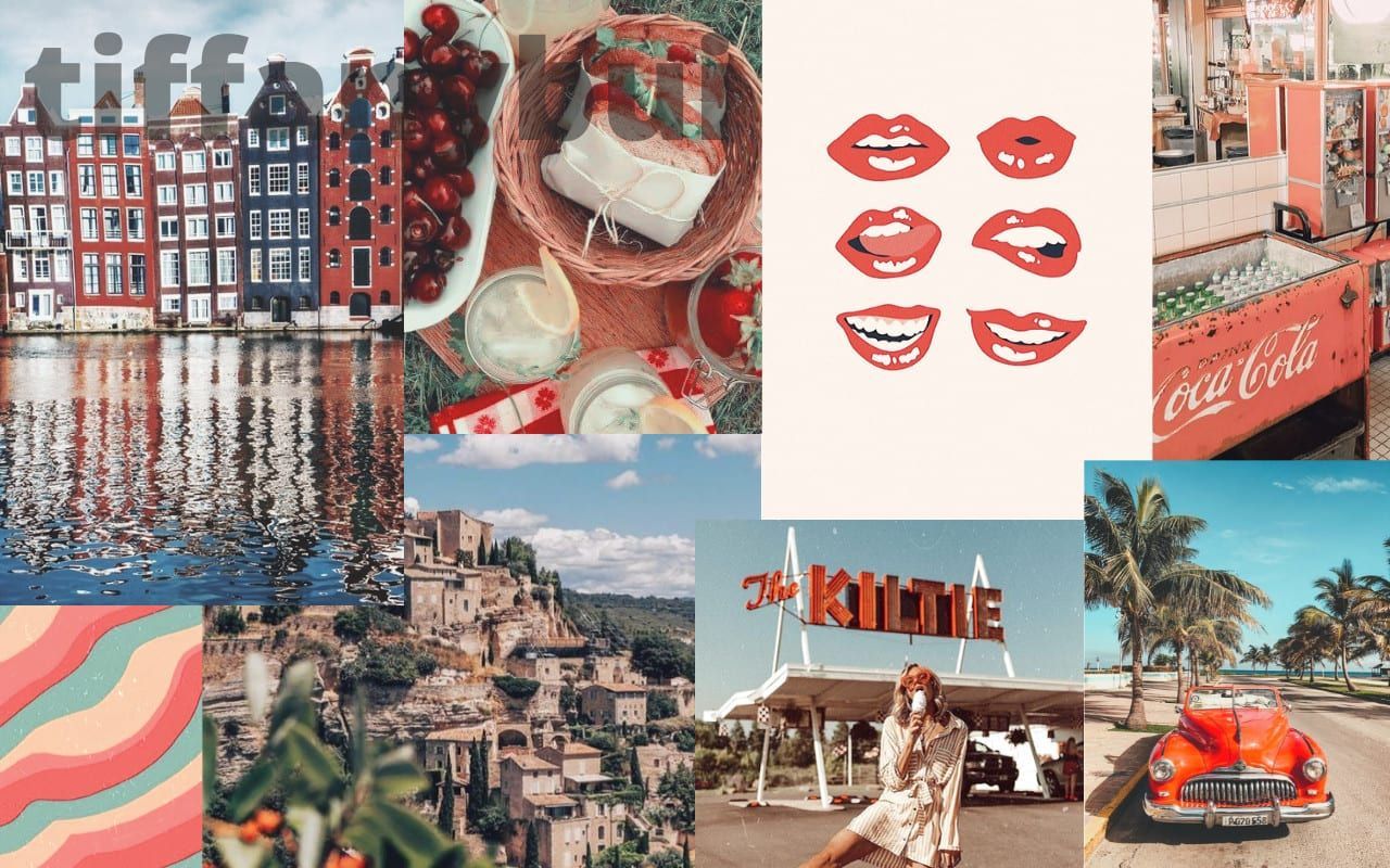 Collage, Amsterdam, Coca-Cola, Lippen, Retro, Sommer, HD, Hintergrund für den Desktop