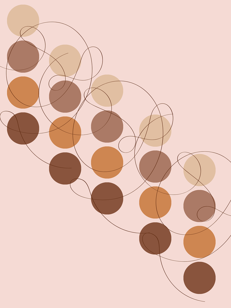 Kreise, Farbpalette, Braun, Minimalistisch, Grafikdesign, Hintergrundbild fürs Tablet