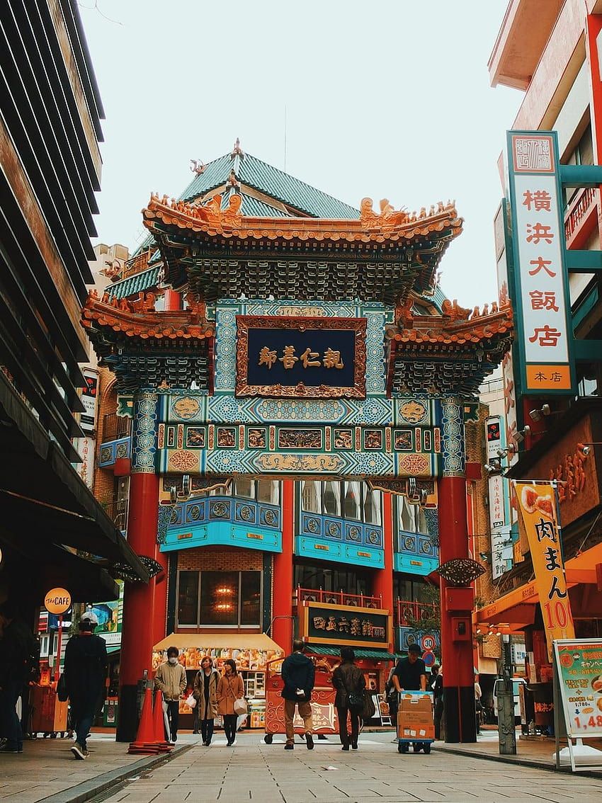 Chinatown, Paifang, Tor, Traditionelle Architektur, Rot-Gold, HD, Tablet-Hintergrund