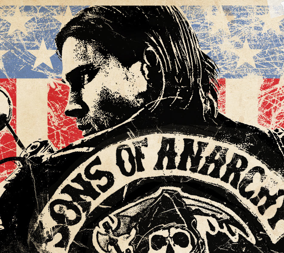 Jax Teller, Charlie Hunnam, Sons of Anarchy, US-Flagge, Kutte, Hintergrundbild fürs Tablet