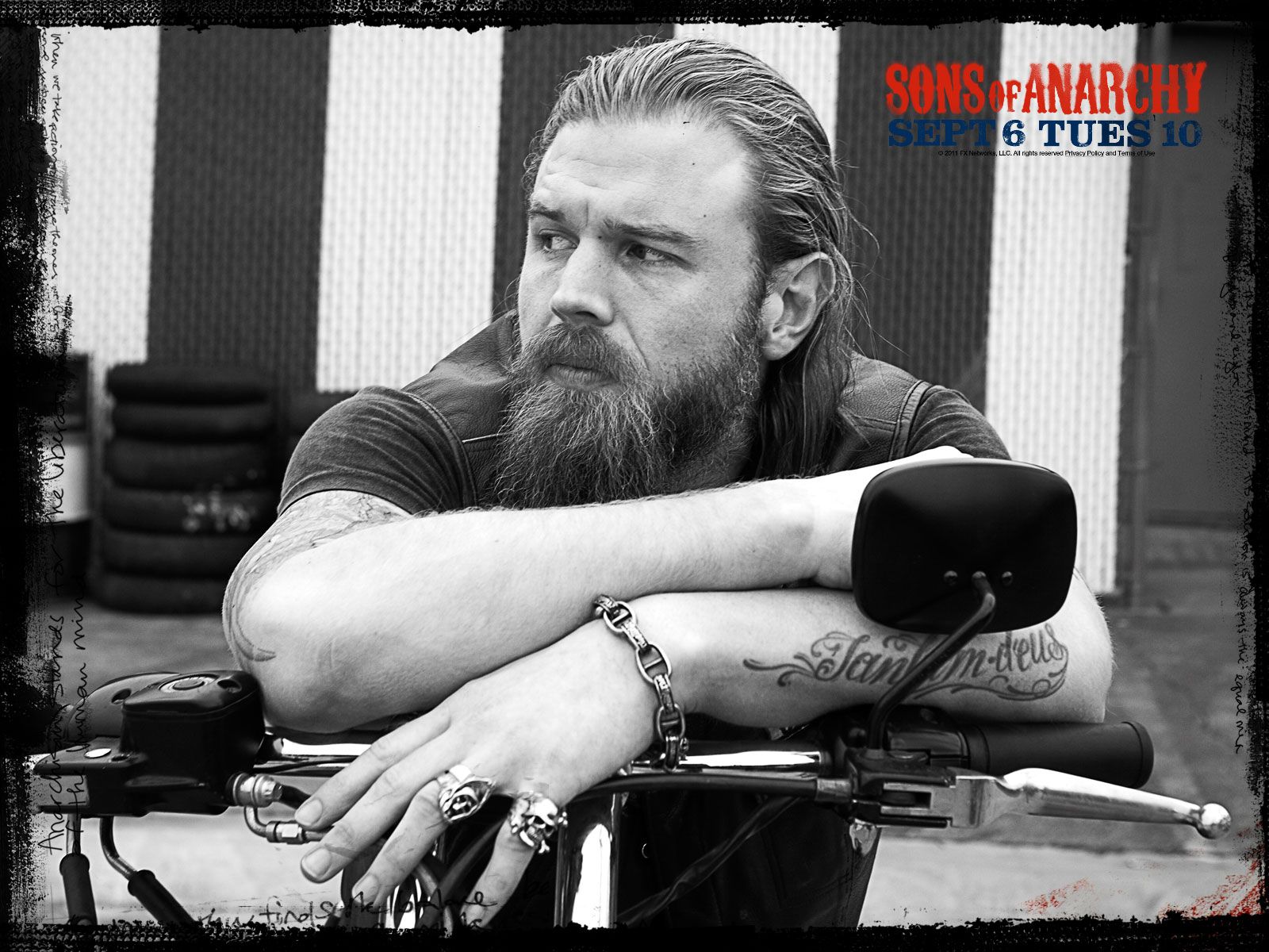 Opie Winston, Ryan Hurst, Sons of Anarchy, Motorrad, Bart, HD, iPad-Hintergrundbild