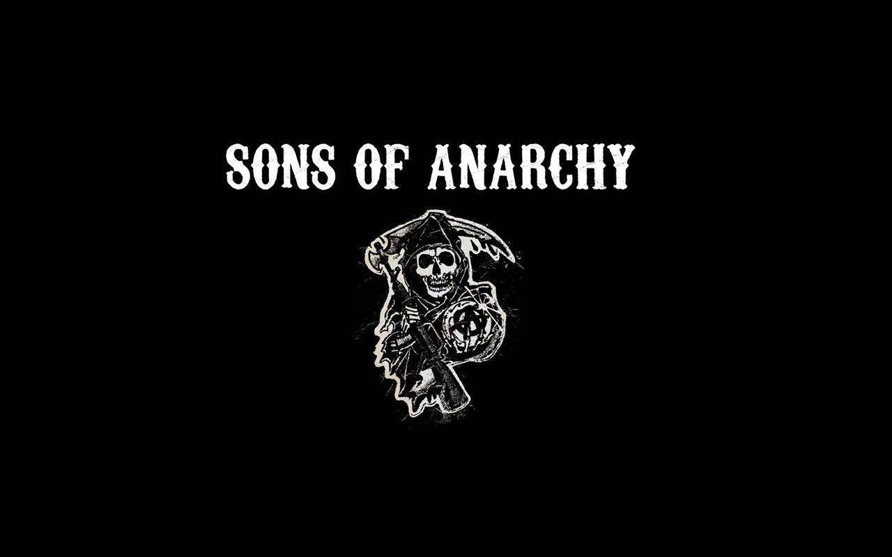Sons of Anarchy, Reaper-Logo, Schriftzug, Schwarzer Hintergrund, Minimalistisch, HD Wallpaper