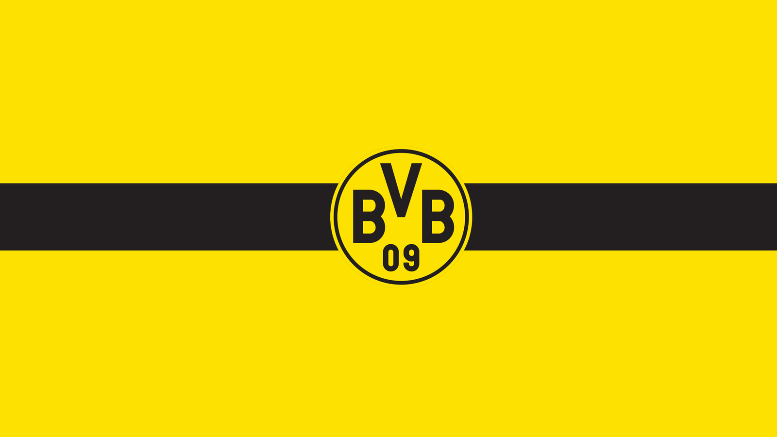 BVB-Logo, Borussia Dortmund, Gelber Hintergrund, Schwarzer Streifen, Minimalistisch, HD Wallpaper