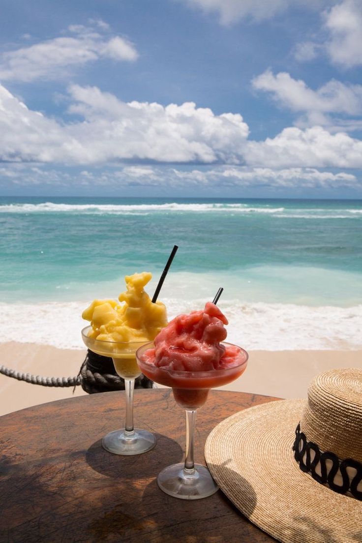 Cocktails, Frucht-Cocktail, Meer, Strohhut, Sommer, HD, Hintergrundbild fürs Handy