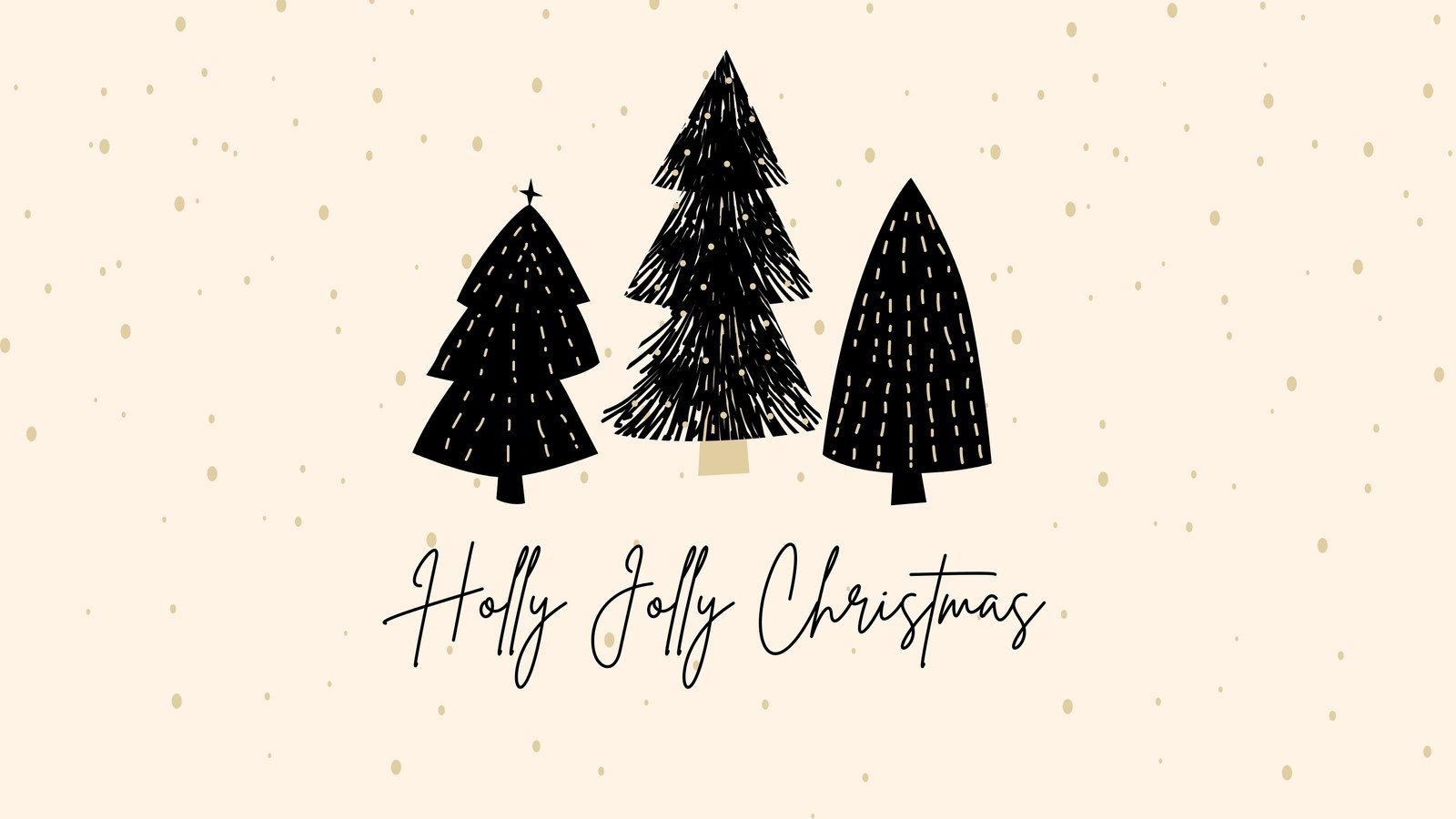 Holly Jolly Christmas, Tannenbäume, Spruch, Minimalistisch, Creme, HD-Hintergrundbild für PC