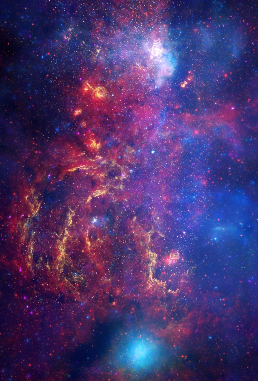 Nebel, Rot, Blau, Kosmischer Staub, Bunt, HD, iPad-Hintergrundbild