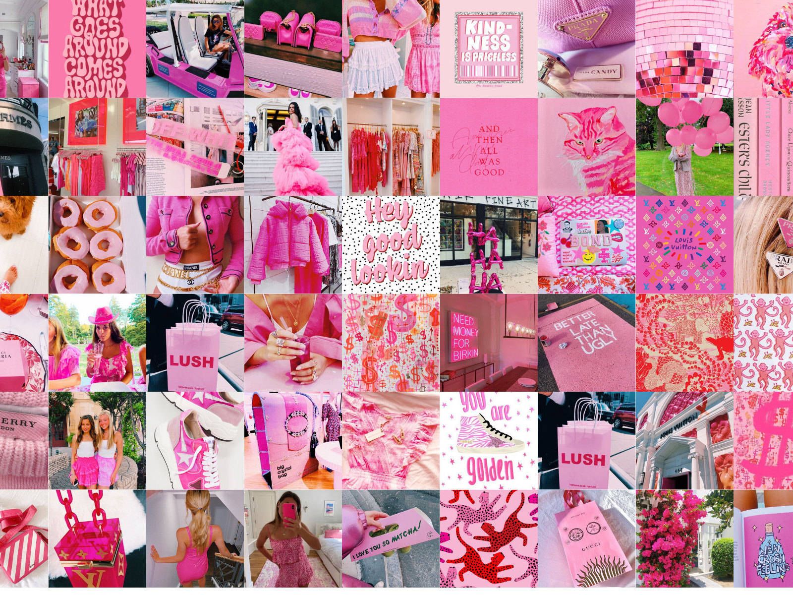 Collage, Pinke Ästhetik, Fotowand, Pink, HD, iPad-Hintergrundbild