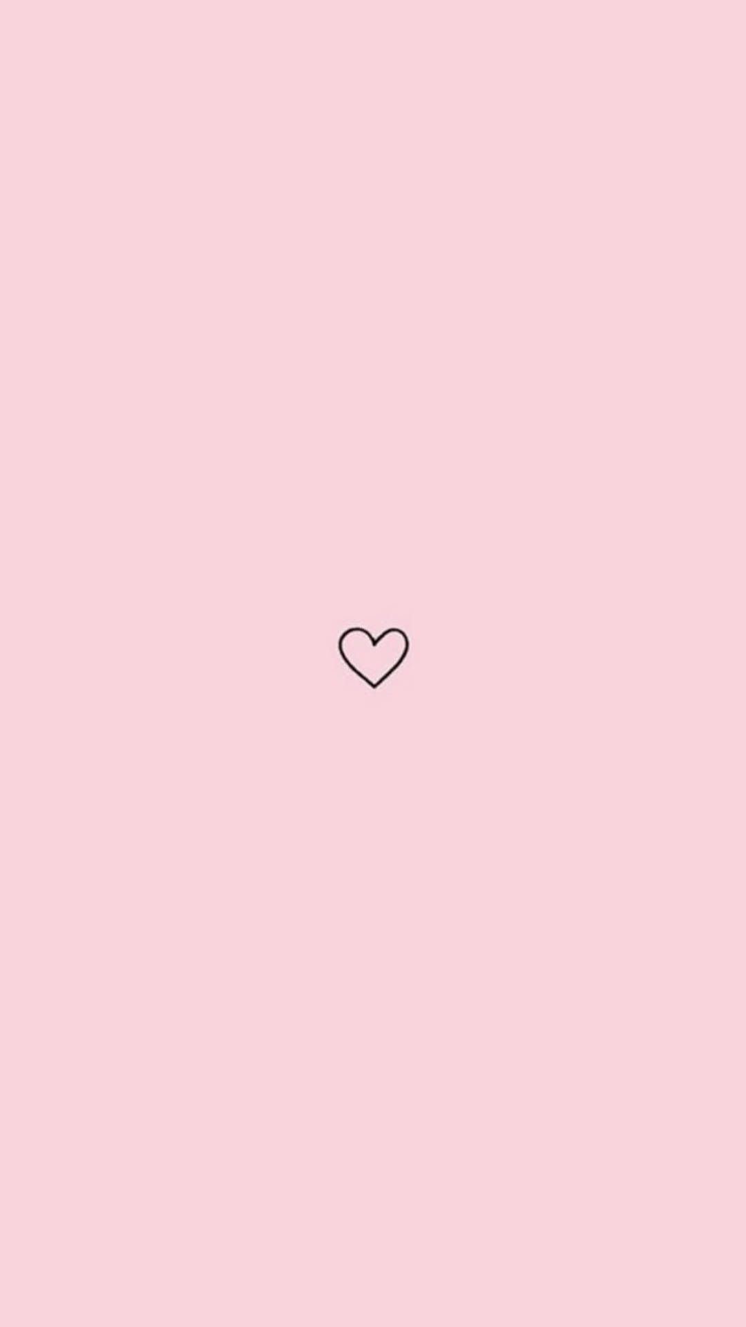Kleines Herz, Rosa Hintergrund, Minimalistisch, Full HD, Sperrbildschirm fürs iPhone
