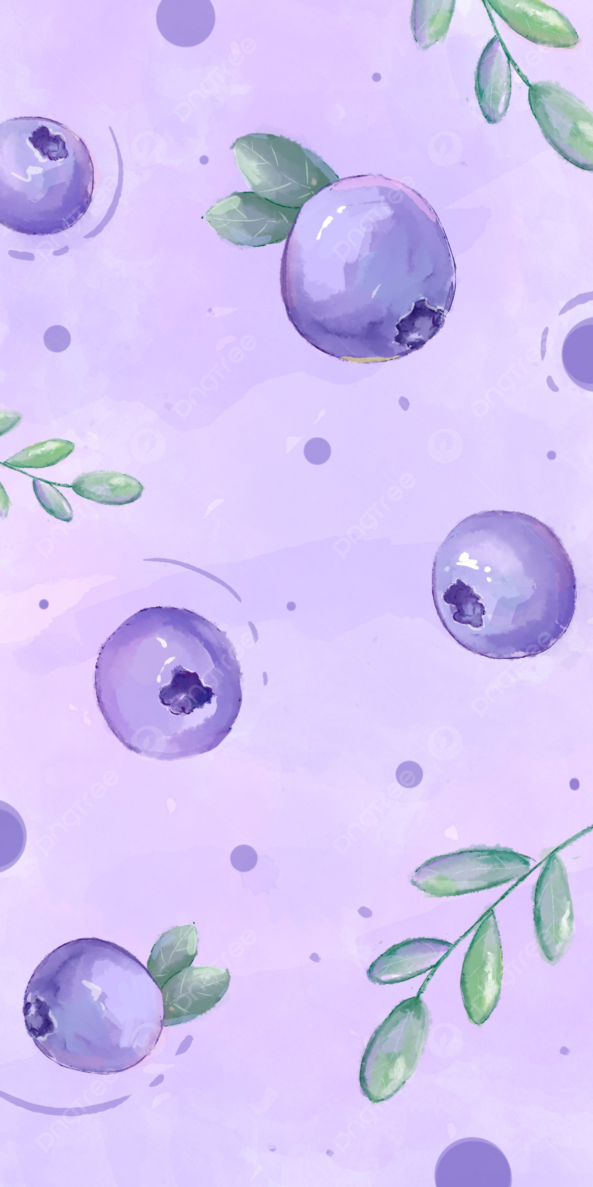 Heidelbeeren, Muster, Lavendel, Illustration, Full HD, Hintergrundbild fürs Handy