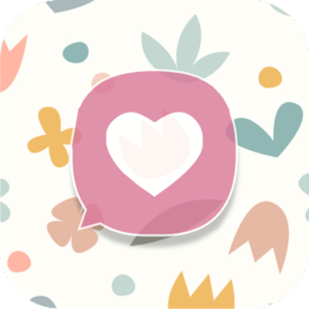 Herz-Icon, Sprechblase, Illustration, Florale Formen, Rosa, Hintergrundbild fürs Tablet