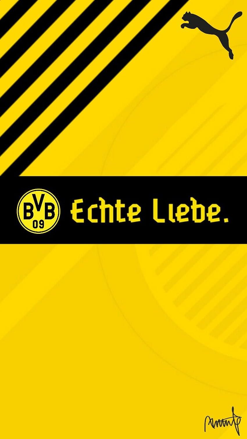 Borussia Dortmund, Echte Liebe, Puma, Trikotdesign, Gelb-Schwarz, Android-Hintergrundbild