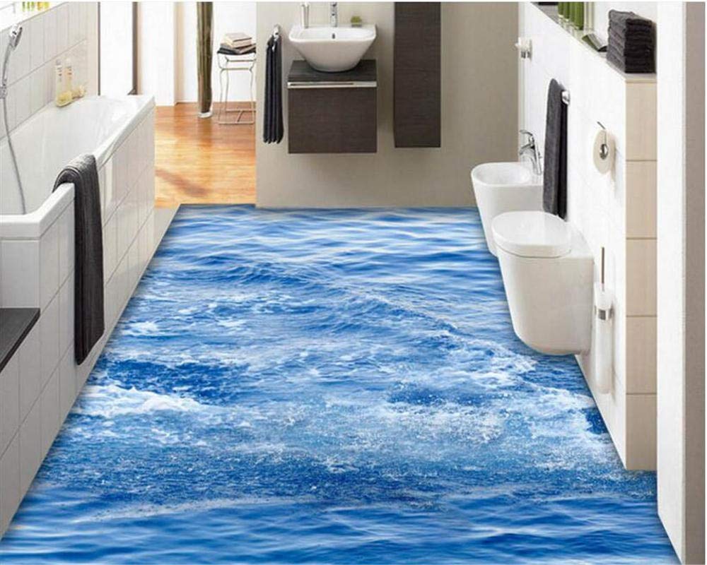 3D-Boden, Badezimmer, Meeresboden-Optik, Wellen, Interior, Hintergrundbild