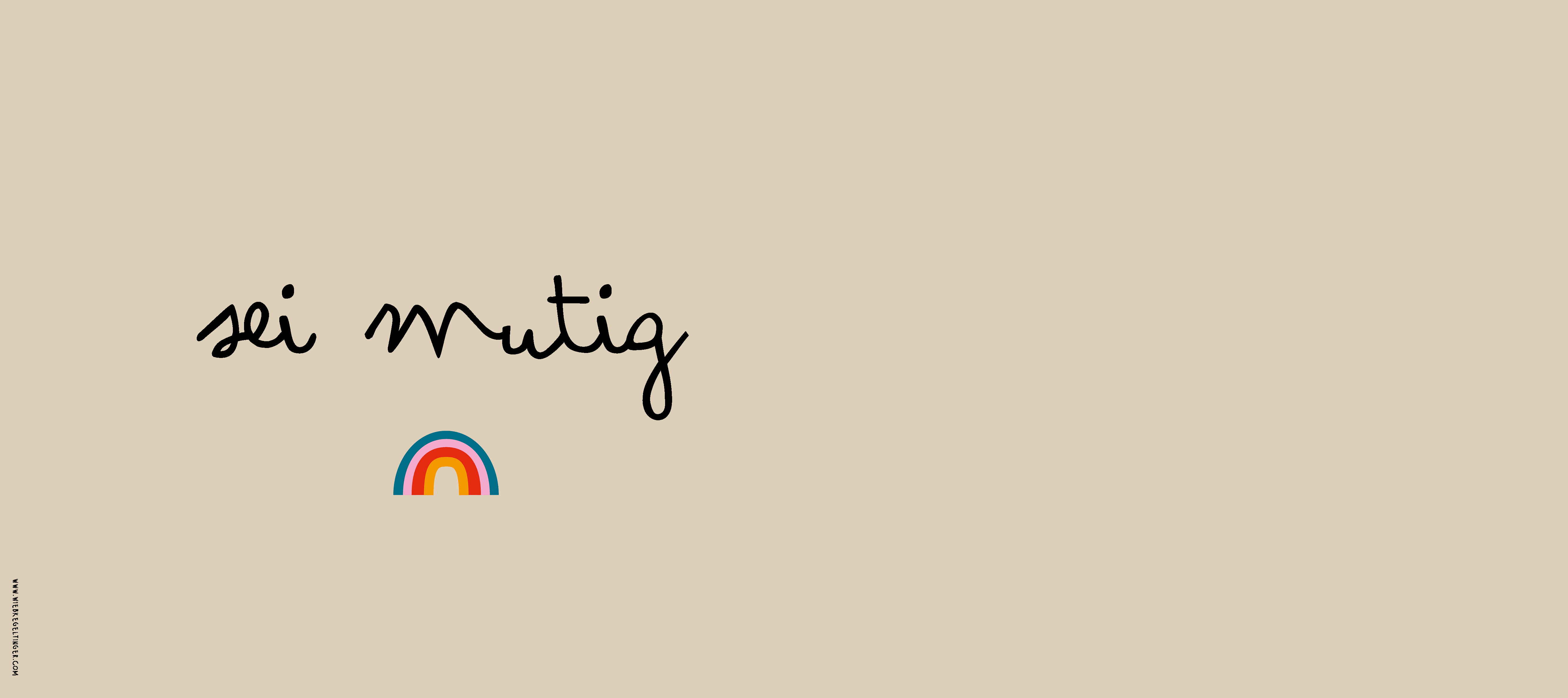 Sei mutig, Handschrift, Regenbogen, Beige, 5K, Hintergrundbild für den PC