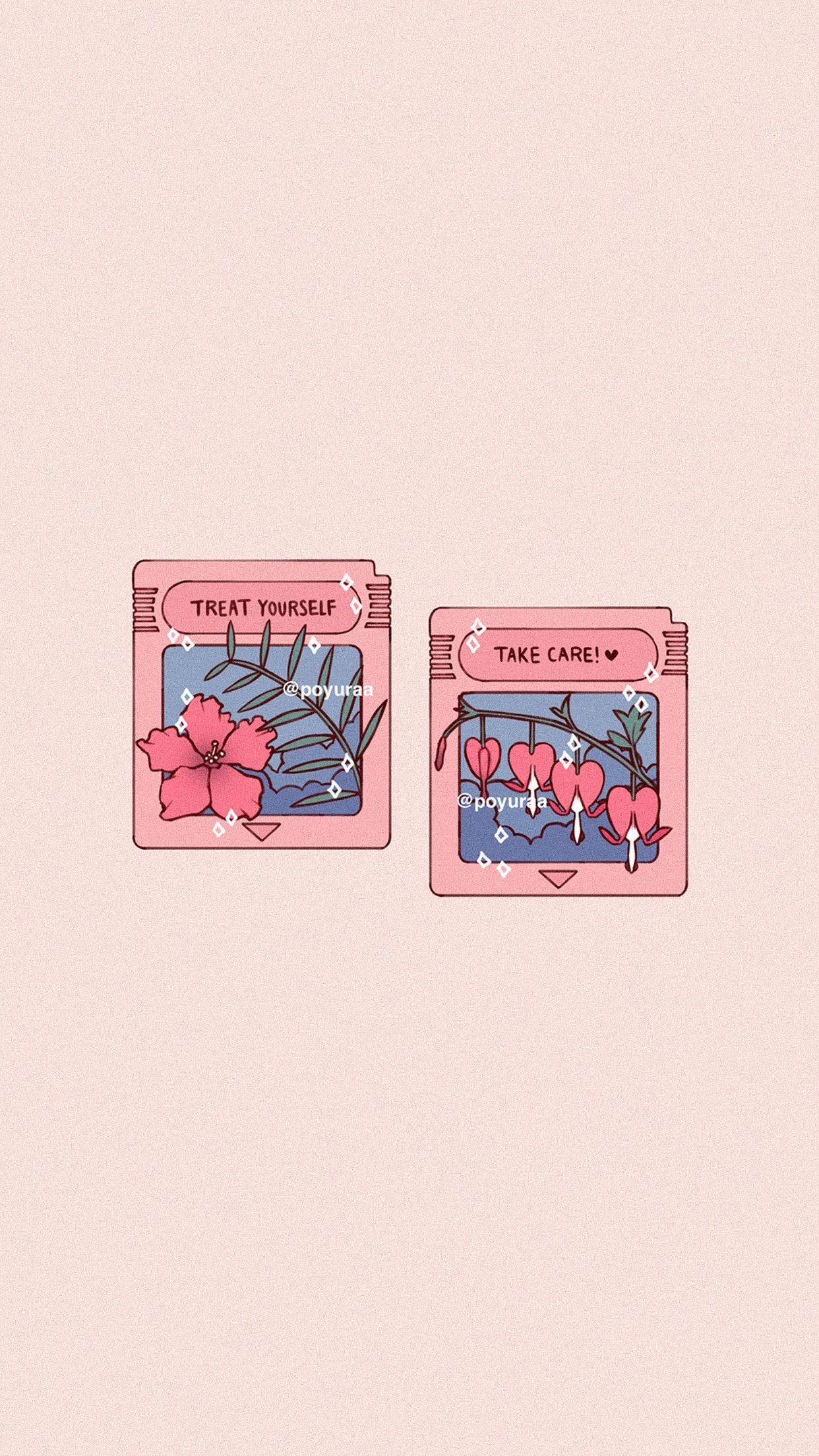 Spielmodule, Pixel Art, Blumen, Rosa, Minimalistisch, Hintergrundbild für iPhone und Android