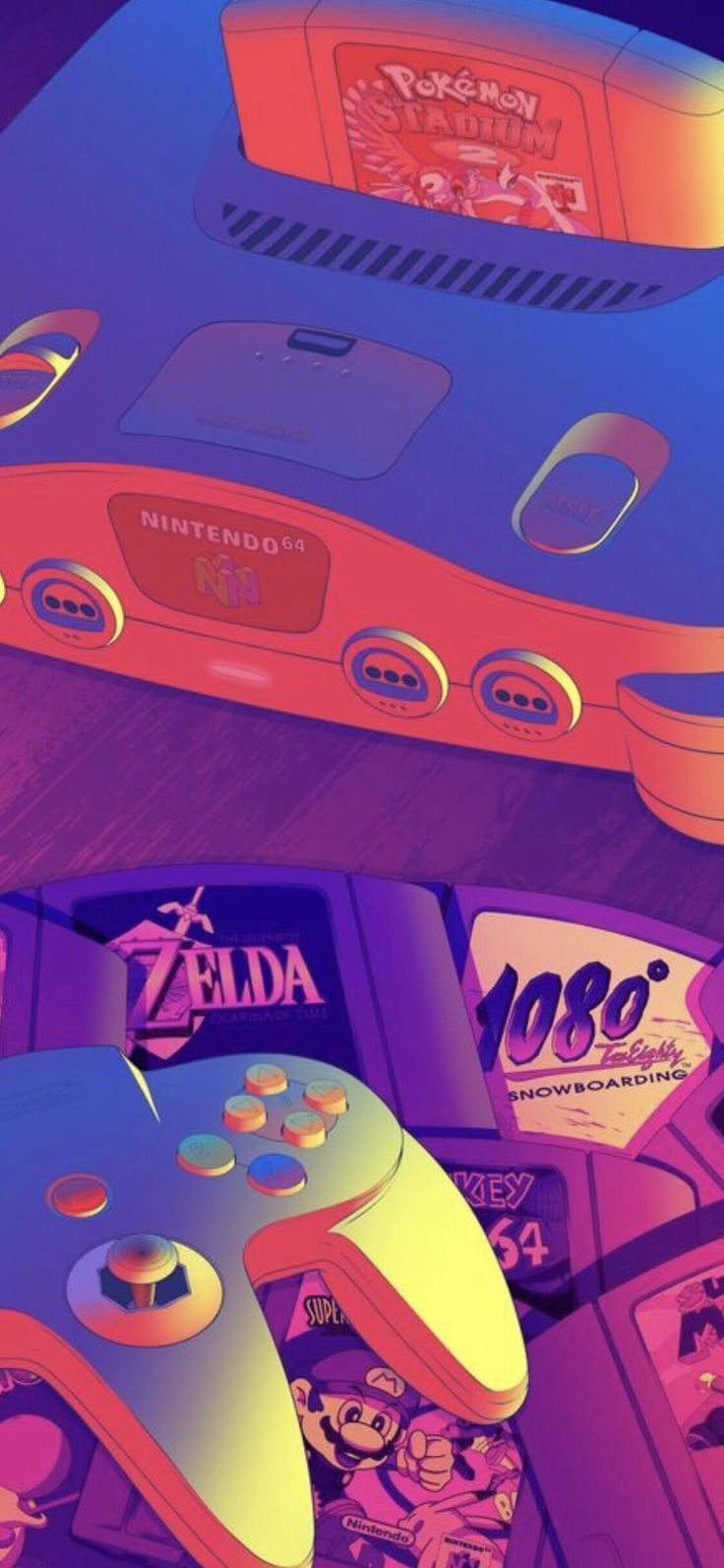 Nintendo 64, Controller, The Legend of Zelda, Yoshi, Spielmodule, Lila, HD, iPhone-Hintergrundbild