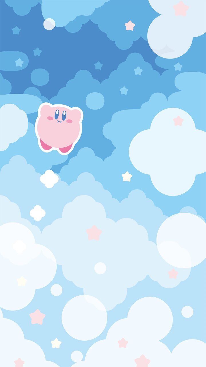 Kirby, Wolken, Pixel Art, Blau, HD, Sperrbildschirm fürs iPhone