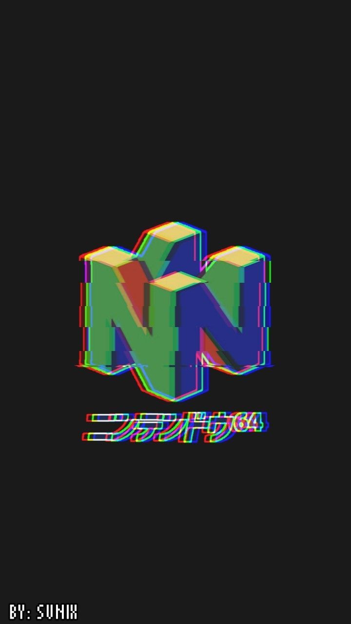 Nintendo 64, Logo, Japanische Schrift, Schwarz, HD, Hintergrundbild fürs Handy