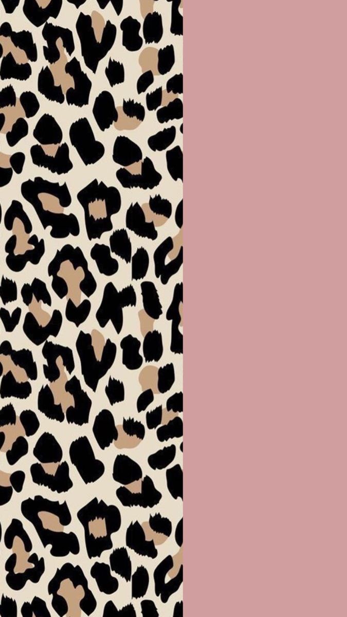 Leopardenmuster, Altrosa, Streifen, Animal Print, Zweigeteilt, Hintergrundbild fürs Handy