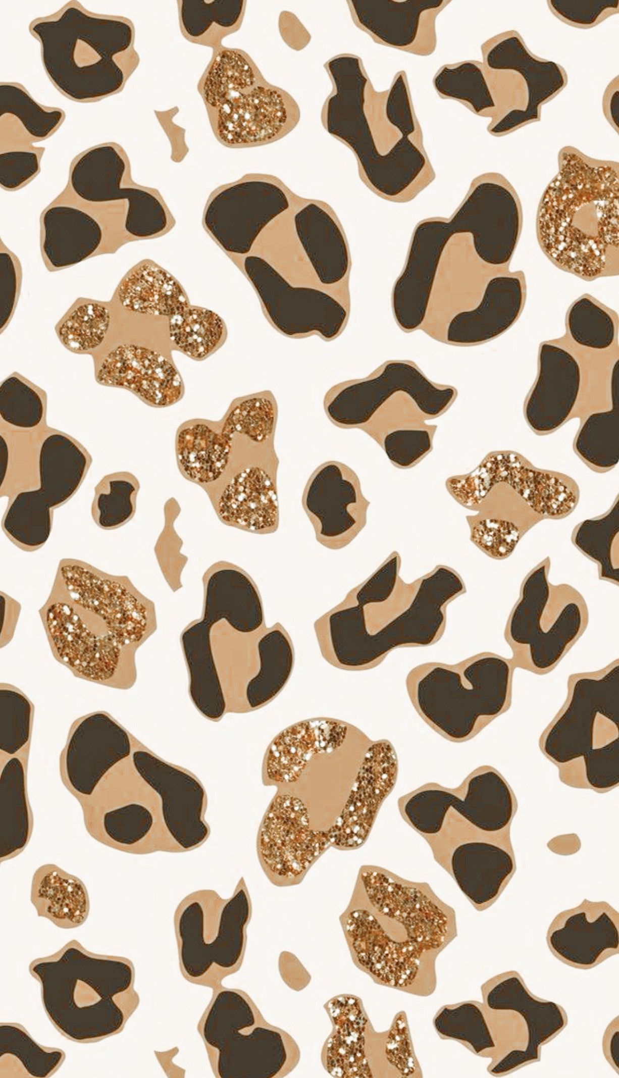Leoprint, Gold-Glitzer, Cremeweiß, Flecken, Muster, Full HD, Hintergrundbild fürs Handy