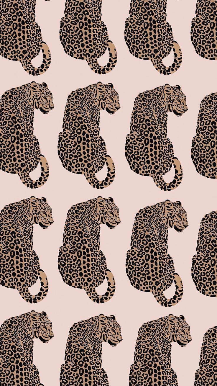 Leoparden, Musterwiederholung, Rosa Hintergrund, Raubkatzen, Illustration, Sperrbildschirm fürs iPhone