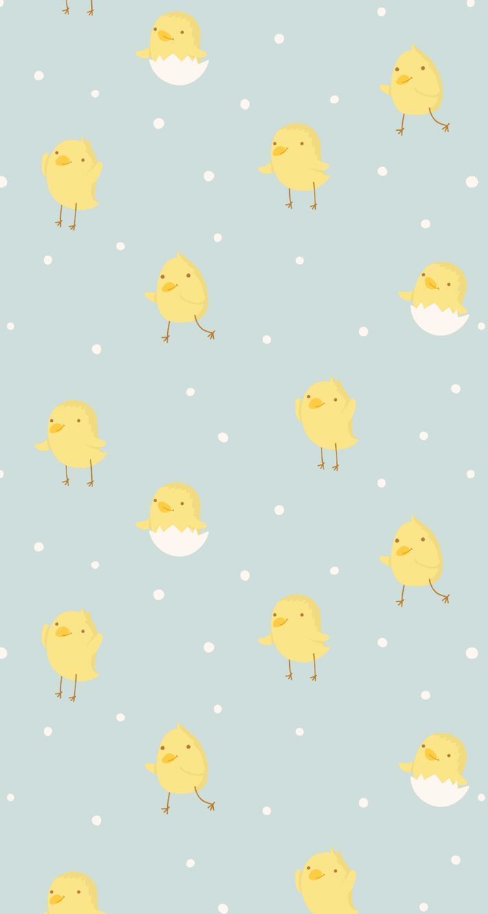 Küken, Muster, Pastellblau, Ostern, Illustration, Hochformat, Hintergrundbild fürs Smartphone