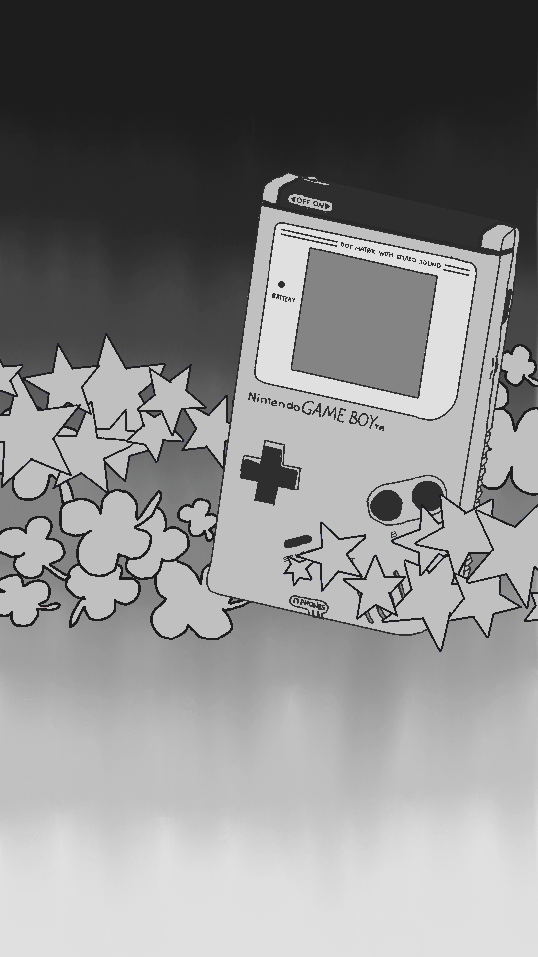 Game Boy, Sterne, Schwarz-Weiß, Grau, Full HD, Sperrbildschirm fürs iPhone