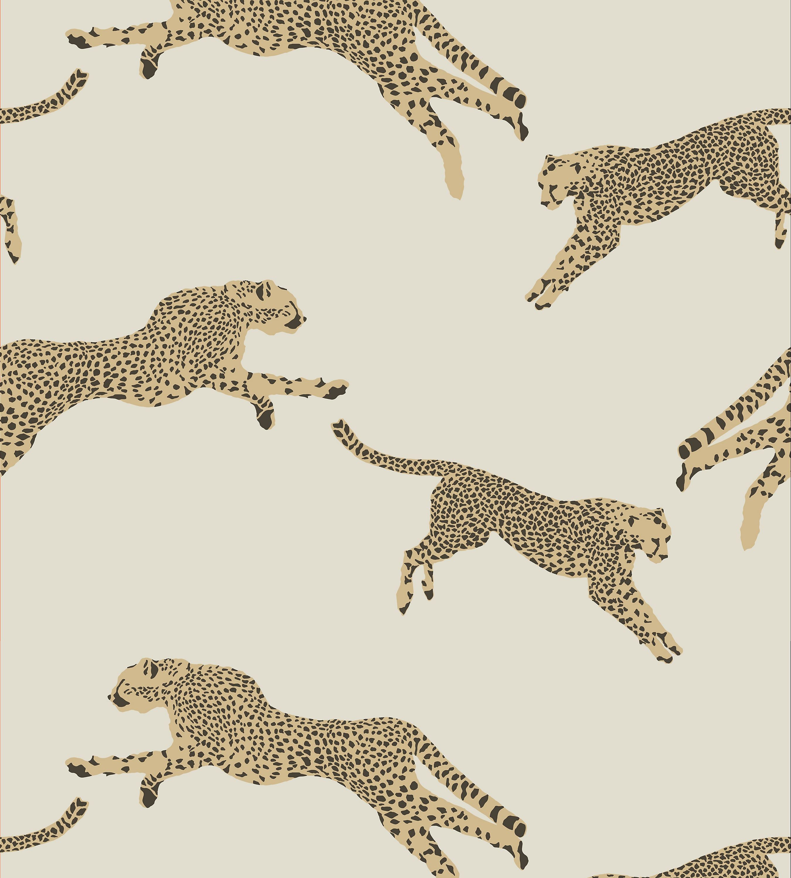 Geparden, Springende Katzen, Musterwiederholung, Beige, Illustration, 2K, Tablet-Hintergrund