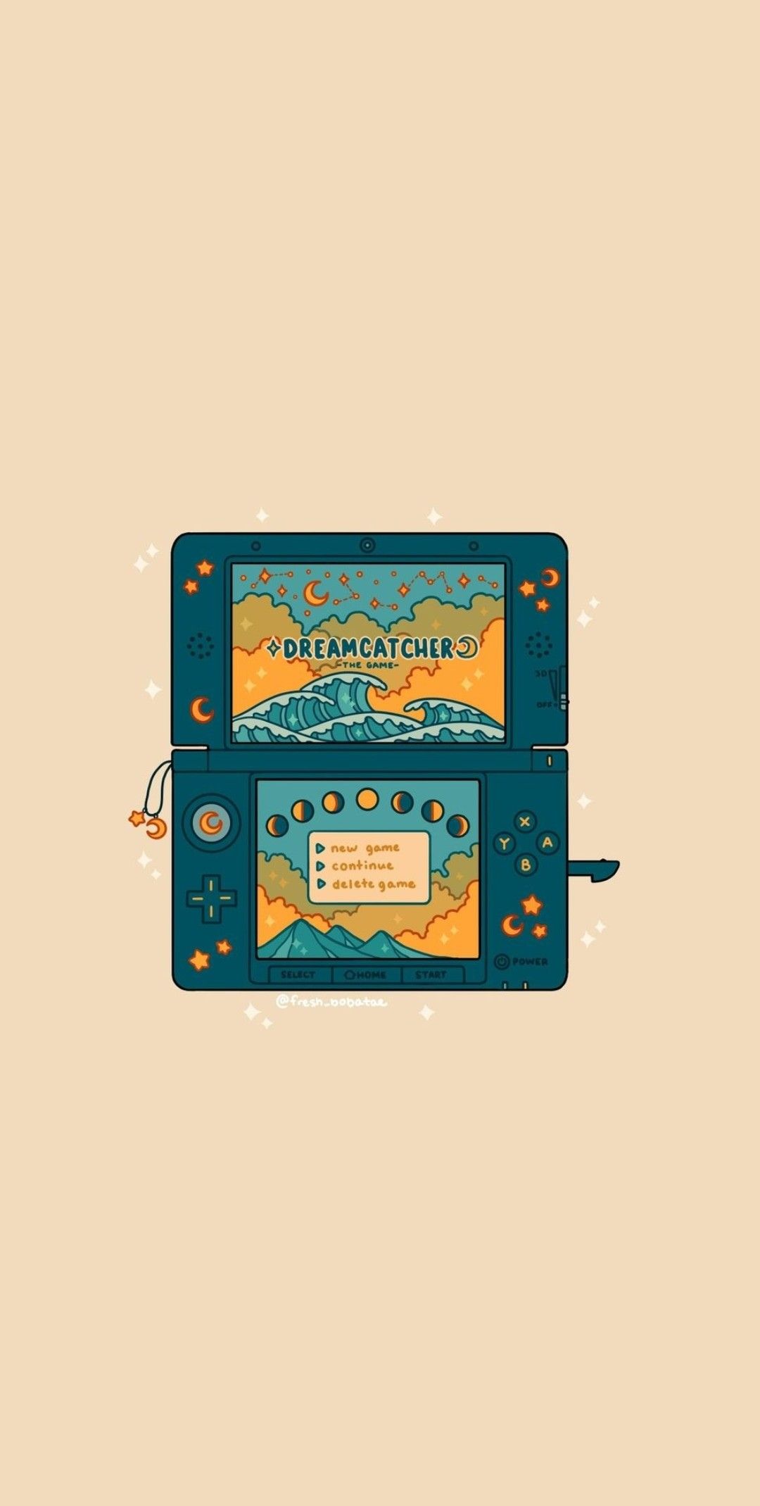 Nintendo 3DS, Illustration, Beige, Minimalistisch, Hintergrundbild für iPhone und Android