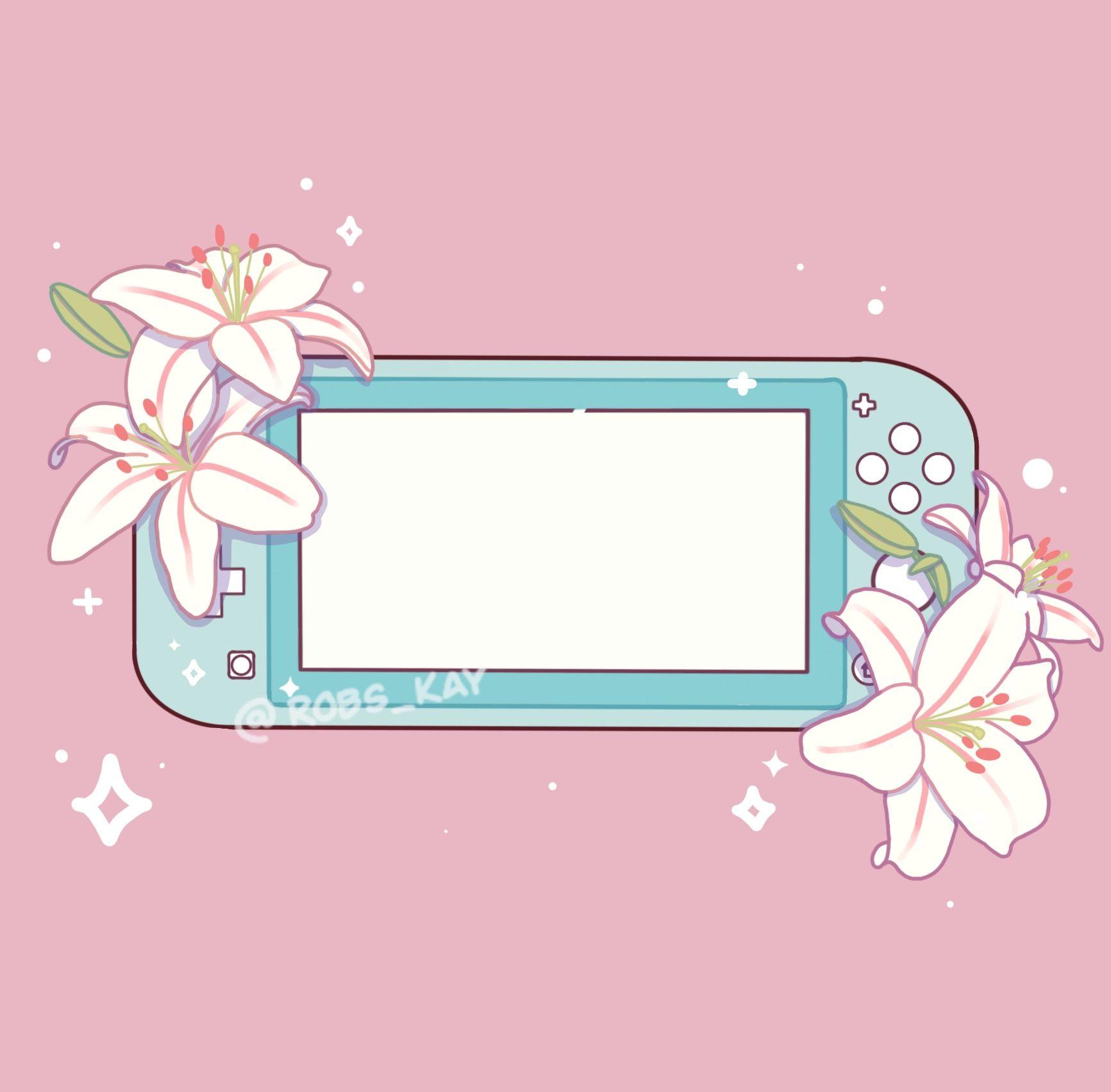 Nintendo Switch Lite, Lilien, Rosa, Türkis, HD, Hintergrundbild fürs Tablet
