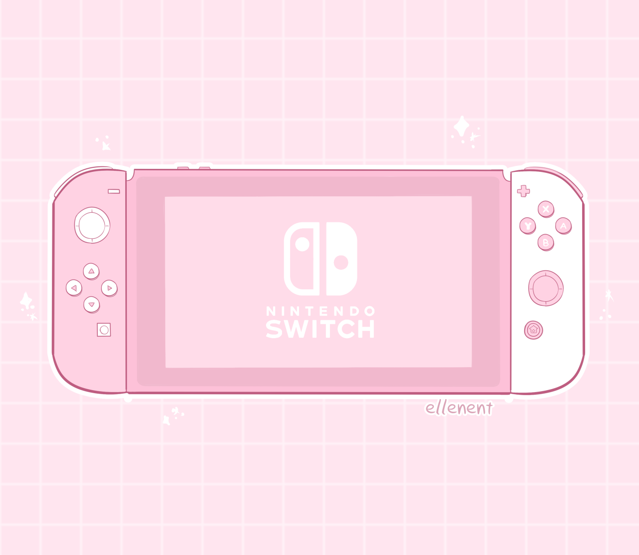 Nintendo Switch, Rosa, Pastell, Line Art, HD, Hintergrund für den Desktop