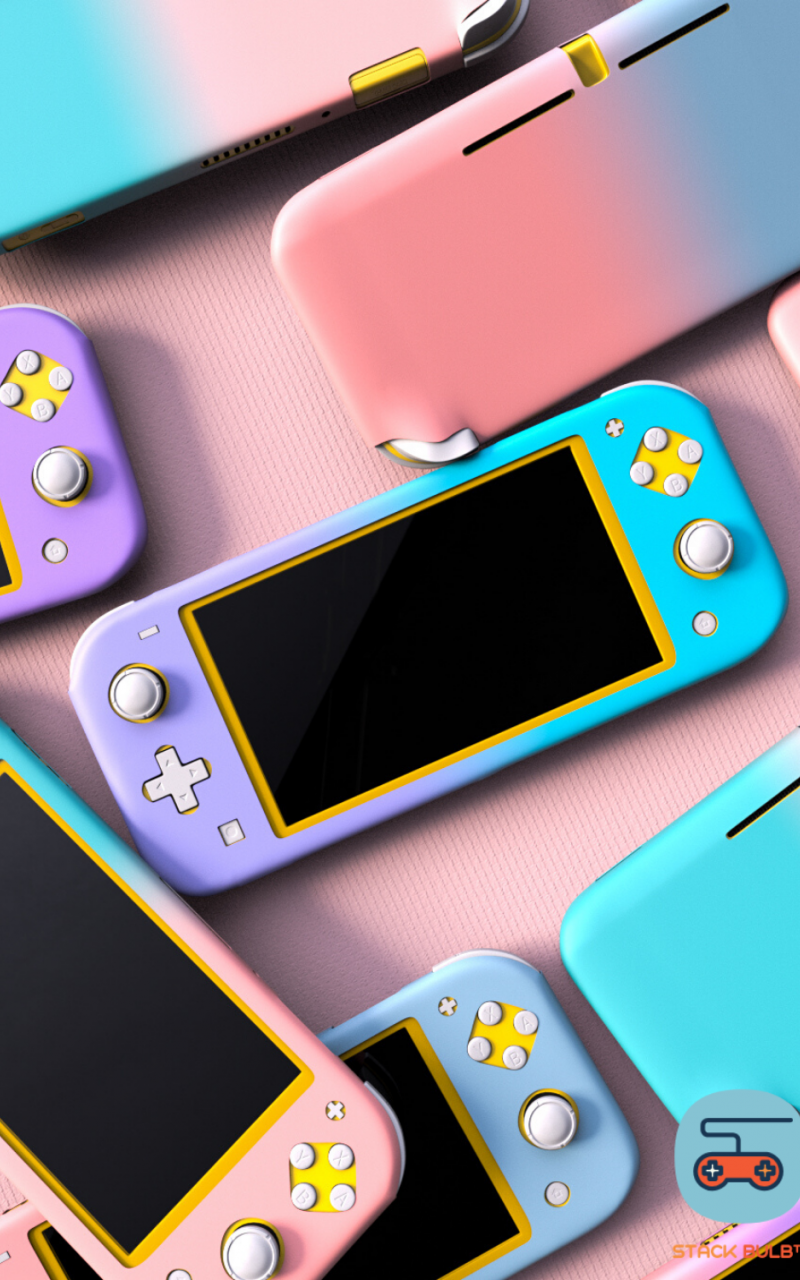 Nintendo Switch Lite, Pastellfarben, Rosa, Türkis, Lila, HD, Handy-Hintergrund