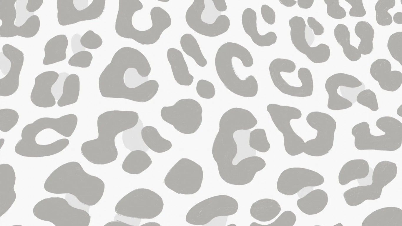 Leopardenmuster, Grau-Weiß, Große Flecken, Minimalistisch, Animal Print, HD, Breitbild-Hintergrundbild