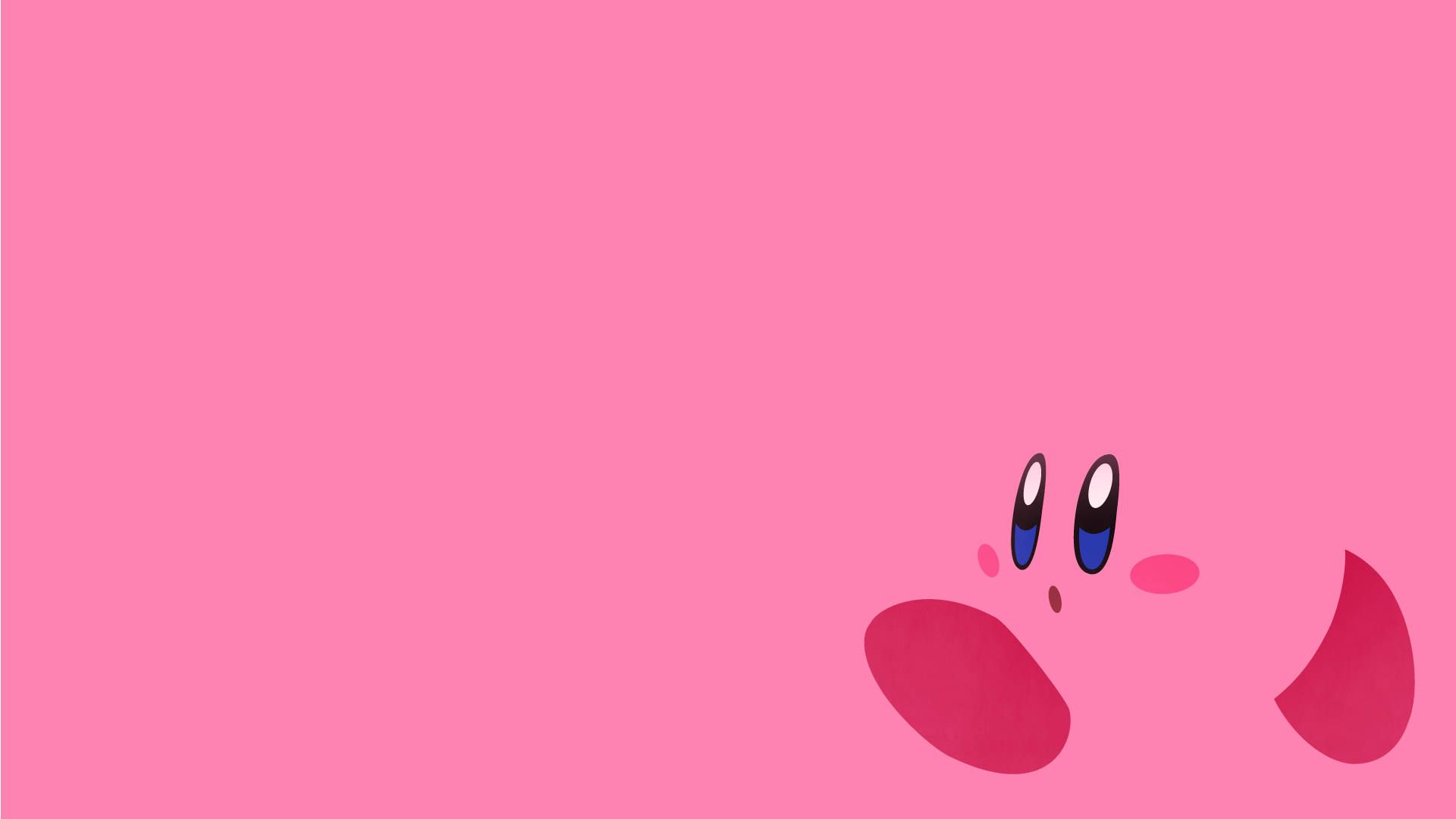Kirby, Nahaufnahme, Pink, Minimalistisch, Full HD, Desktop-Hintergrund für Windows