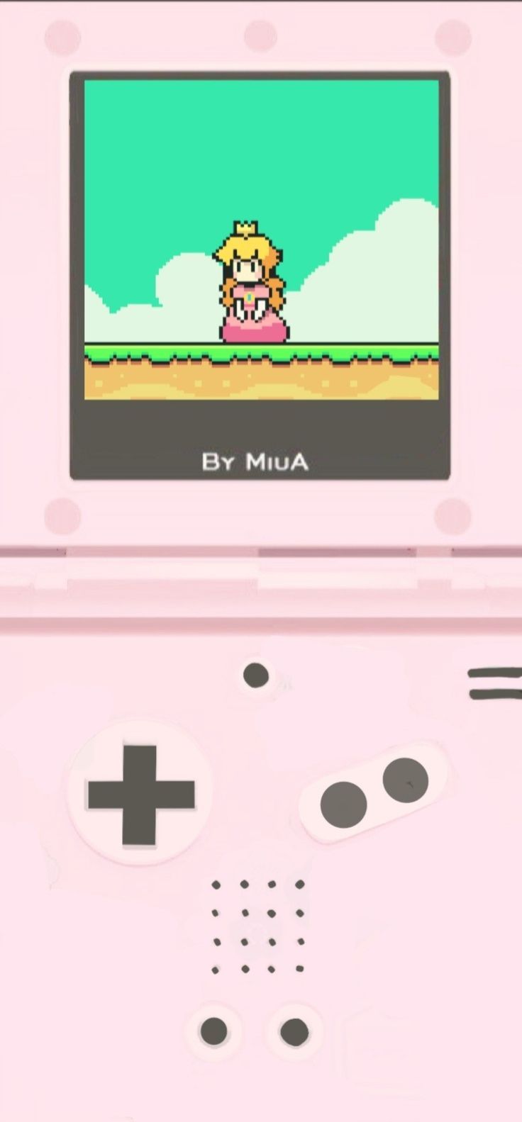 Game Boy Advance SP, Prinzessin Peach, Pixel Art, Rosa, HD, Hintergrundbild fürs Handy