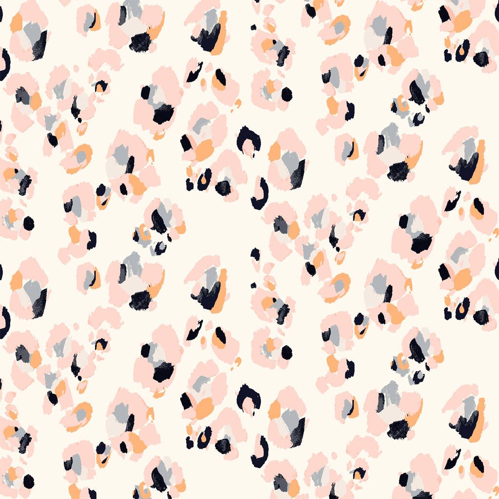 Leopardenmuster, Pastell, Pinselstriche, Cremeweiß, Modern, Hintergrundbild fürs iPad