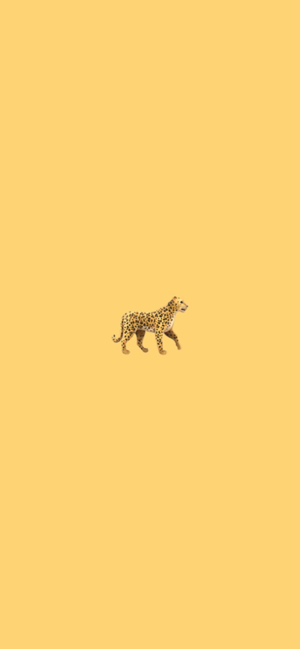 Gepard, Gelber Hintergrund, Minimalistisch, Kleine Raubkatze, Senfgelb, Sperrbildschirm fürs iPhone