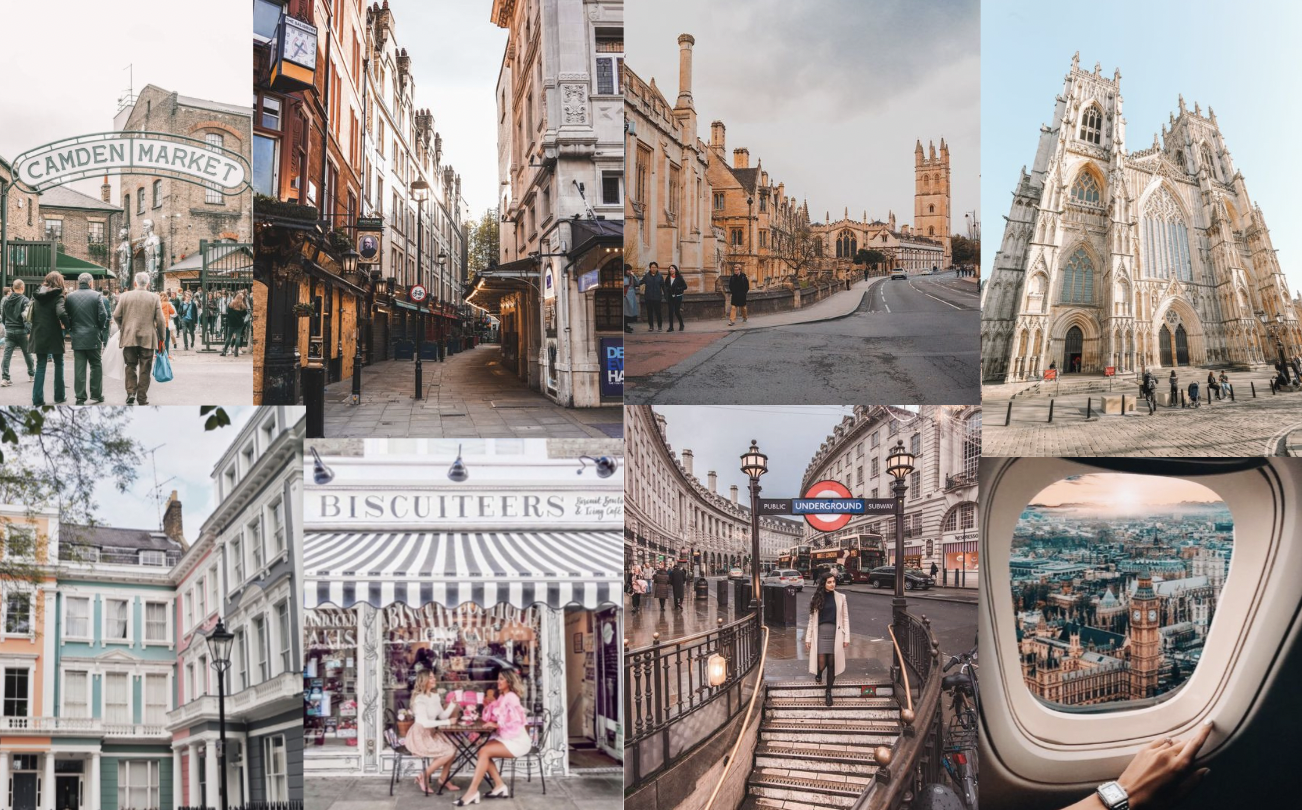 London, Camden Market, Collage, Straßenszene, Altstadt, 16:10, HD-Hintergrundbild für den Desktop