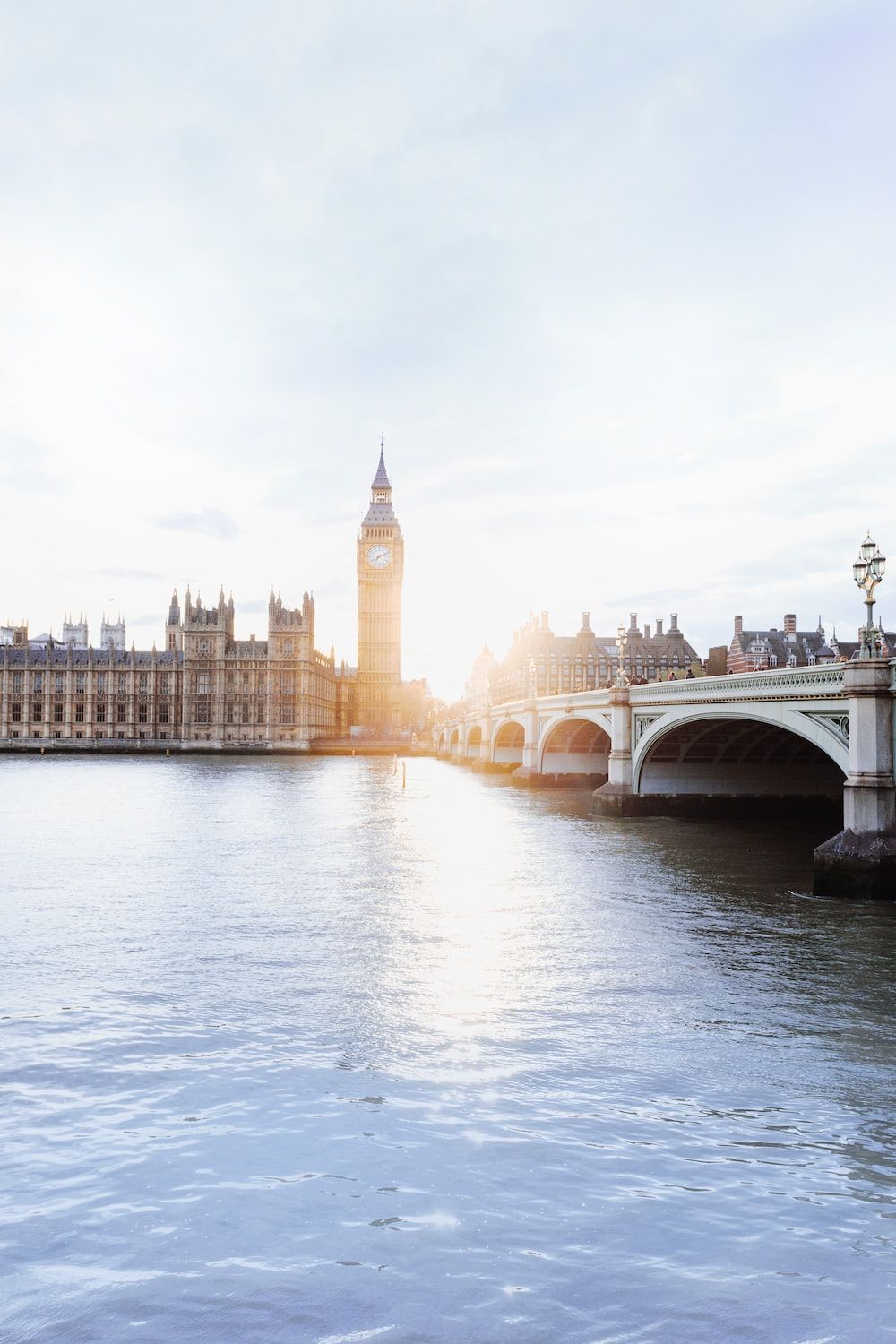 Big Ben, Westminster Bridge, Themse, Gegenlicht, London, HD, iPhone-Hintergrundbild
