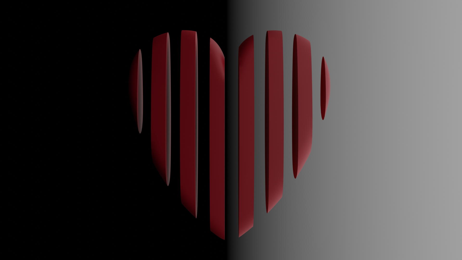 Rotes Herz, Streifen, Schwarz-Grau, Abstrakt, Full HD, Desktop-Hintergrund für Windows