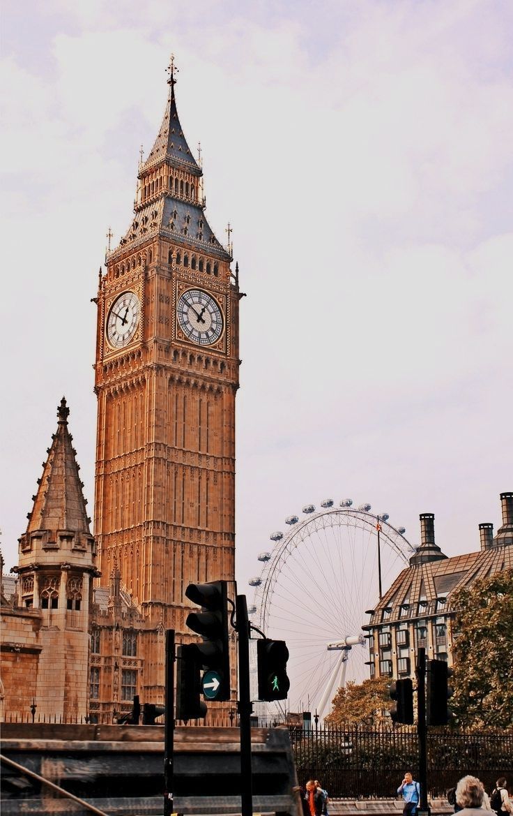 Big Ben, London Eye, London, Ampel, HD, Handy-Hintergrund im Hochformat