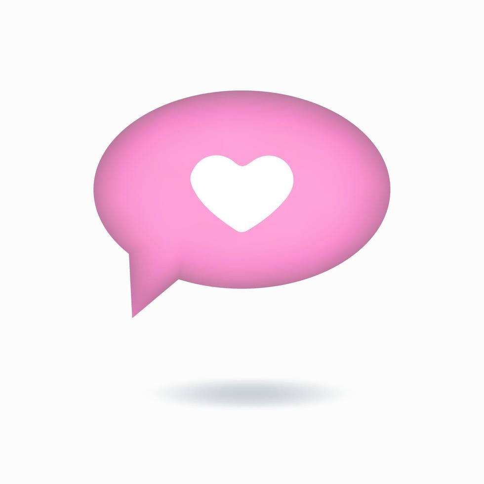 Sprechblase, Herz-Icon, Rosa, Weißer Hintergrund, Wallpaper