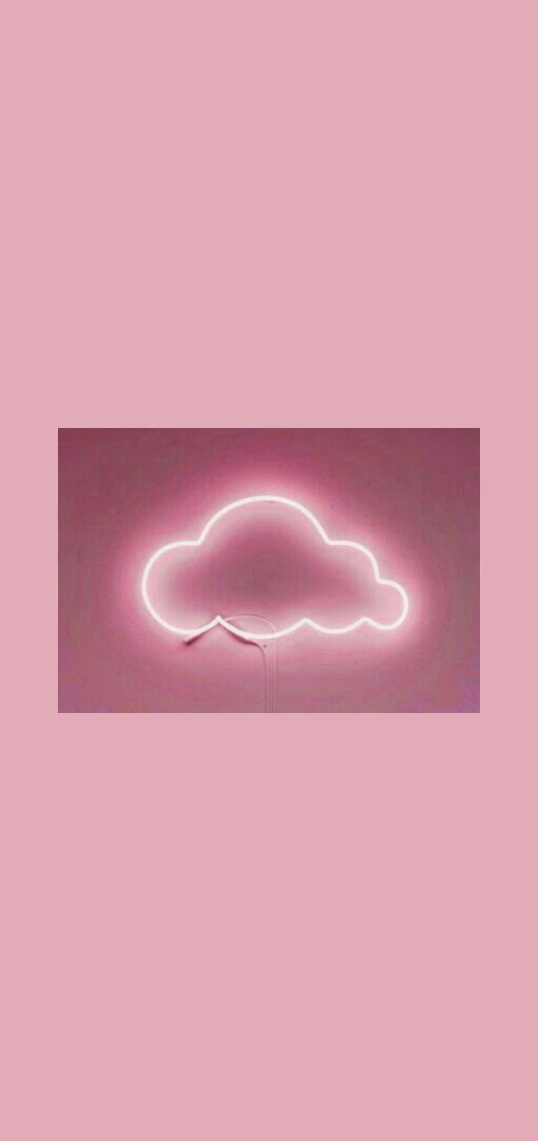Neonwolke, Neonlicht, Altrosa, Minimalistisch, Full HD, Sperrbildschirm fürs iPhone