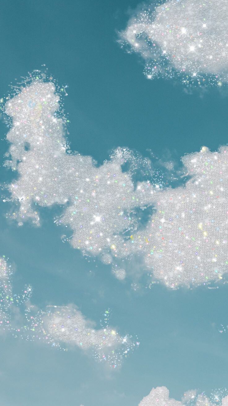 Glitzerwolken, Blauer Himmel, Türkis, Ästhetik, HD, Sperrbildschirm fürs iPhone