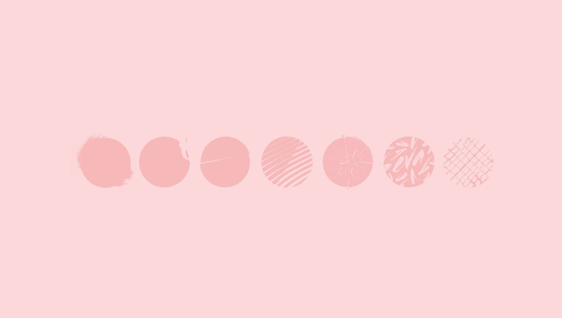 Mondphasen, Kreise, Minimalistisch, Pastellrosa, Full HD, Desktop-Hintergrund für Windows