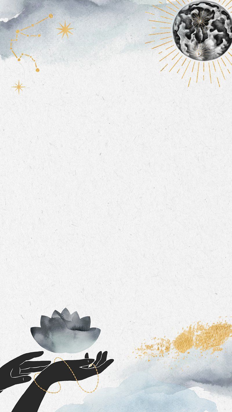 Lotus, Hand, Mond, Aquarell, Gold, HD, Hintergrundbild fürs Handy