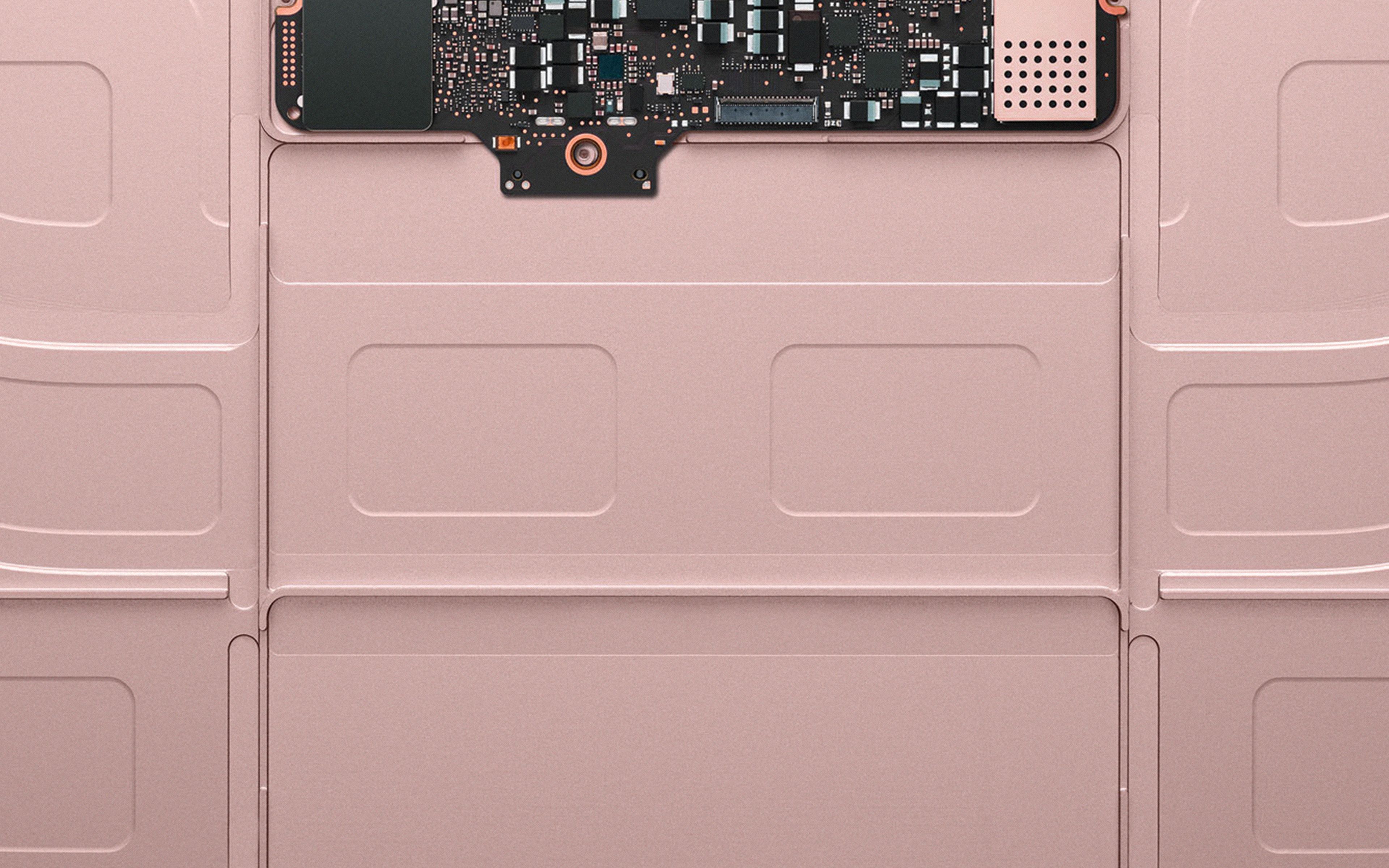 Apple, Logic Board, Platine, Rosa, Hardware, Minimalismus, 4K, MacBook-Hintergrundbild