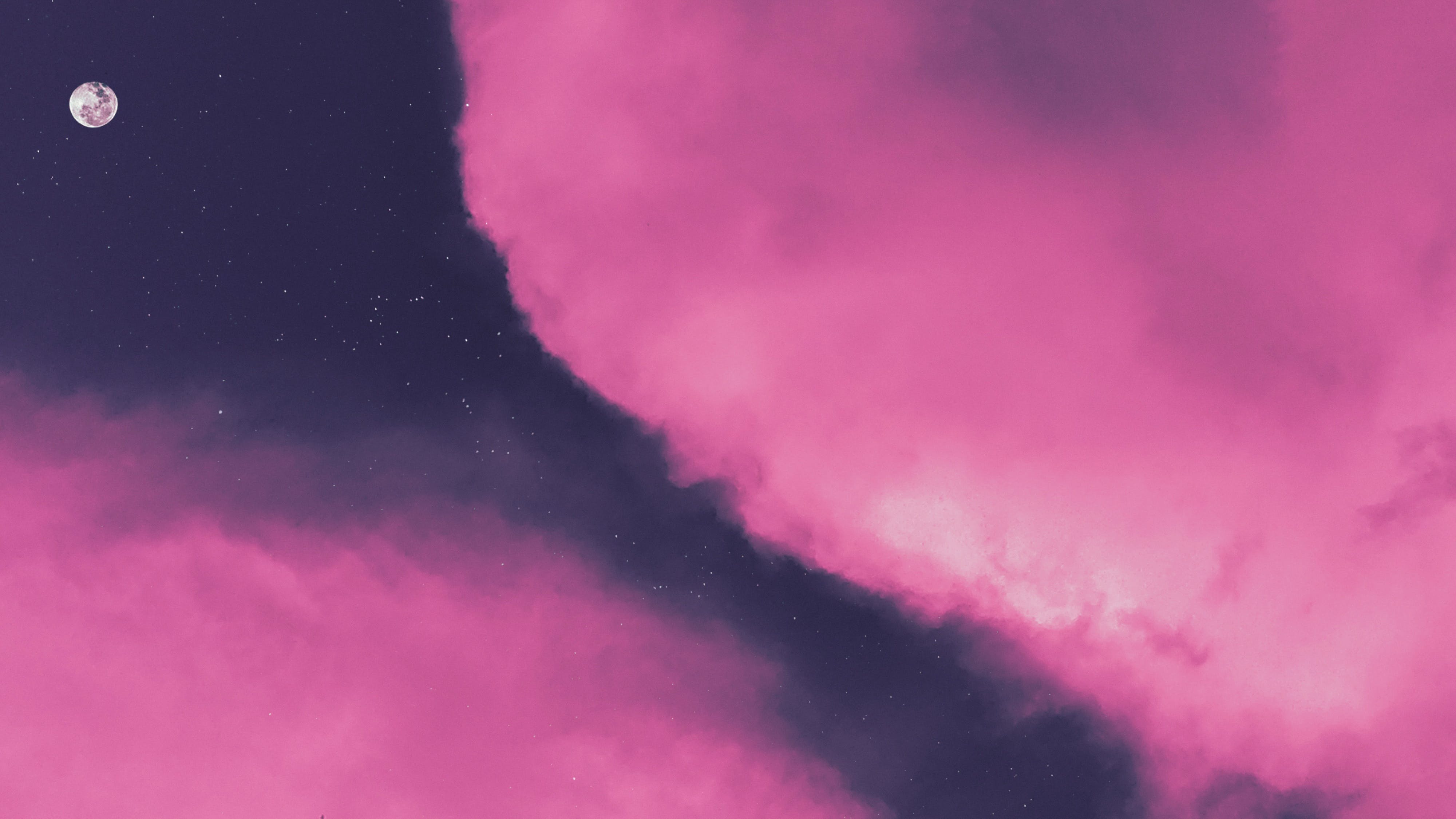 Wolken, Pinker Himmel, Dunkel, Dramatisch, Abstrakt, 16:9, 4K-Hintergrundbild für den Desktop